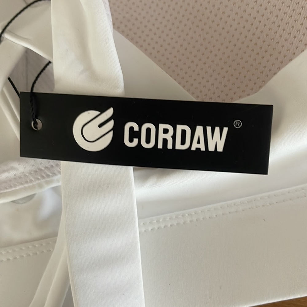White Front Zip Sports BRA by Cordaw. High Support. Removable pads. Size L. New! - Picture 7 of 9